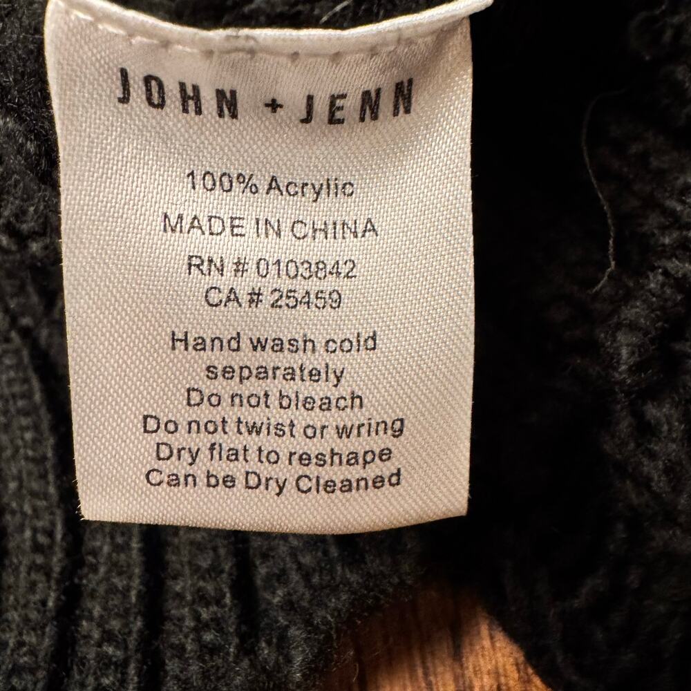 John + Jenn Fair Isle Knit Sweater XS Black White Nordic Pullover Grandpacore - Picture 7 of 10